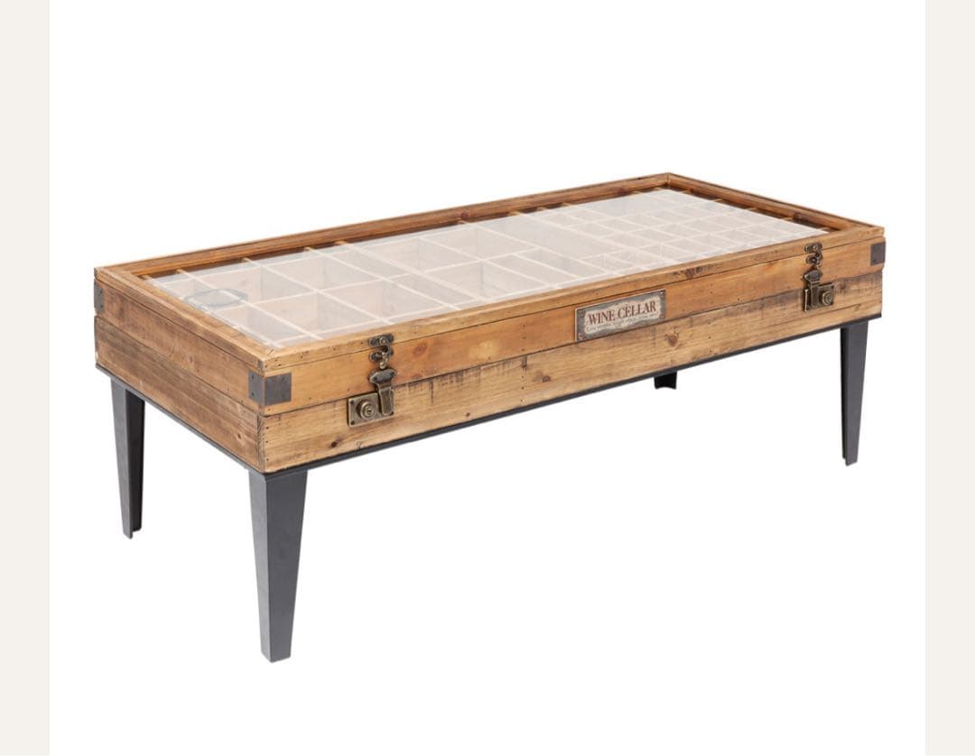 KARE コレクターヴィンテージ風木製ローテーブル 122x55cm