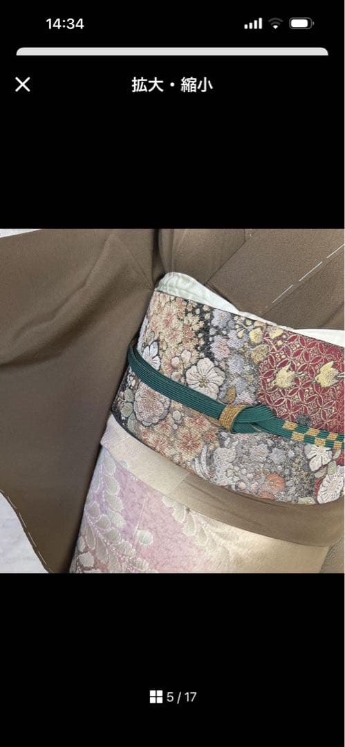 訪問着フルセット　未使用　辻ヶ花　着物　正絹　ブラウン