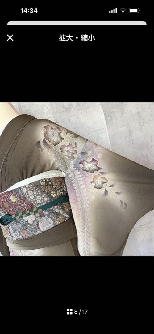 訪問着フルセット　未使用　辻ヶ花　着物　正絹　ブラウン