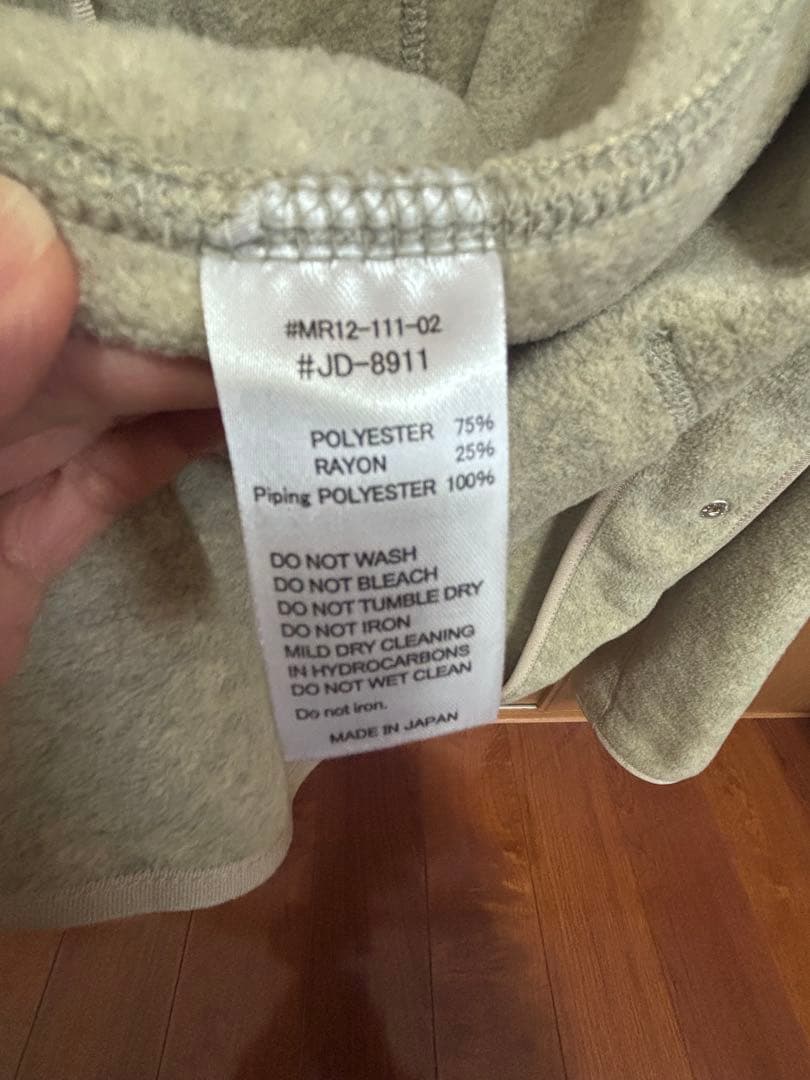 mikoto★DANTON ノーカラーフリース ジャケット 38サイズ★