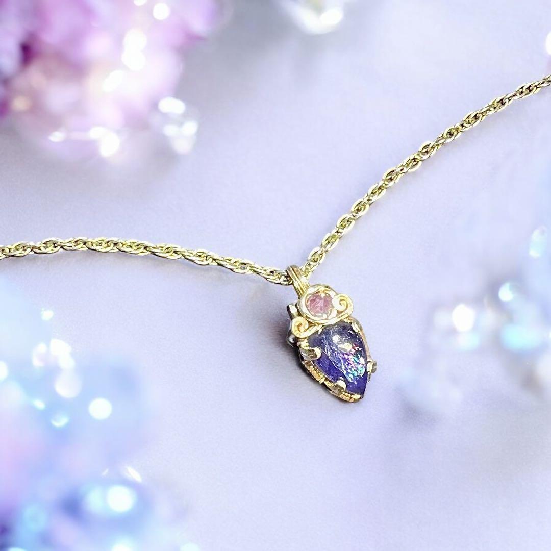 【for Kaya様】アイオライトＰＴ　レインボームーンストーン ピアスチャーム