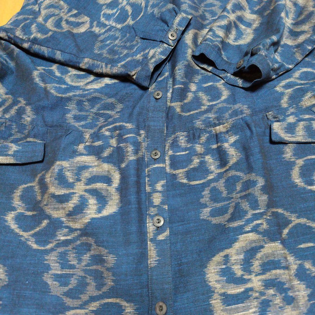 新品未使用 久留米絣 七分袖ブラウス チュニック