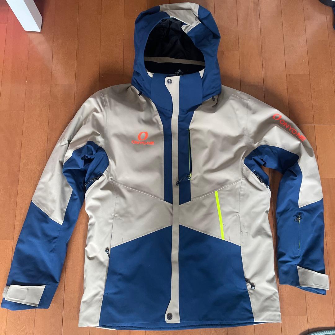 スキーウェア メンズ フード付き ベージュ/ネイビー