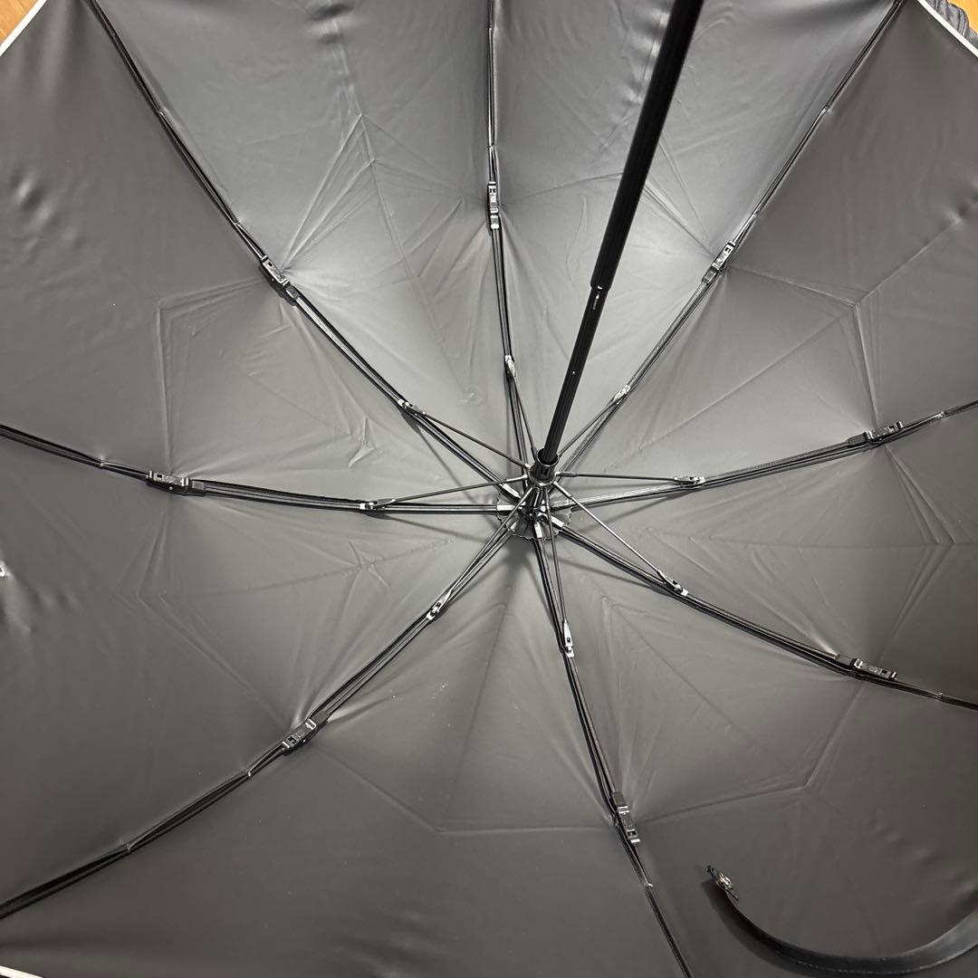 サンバリア100 二段折り 無地(ホワイト, 木ストレート手元)