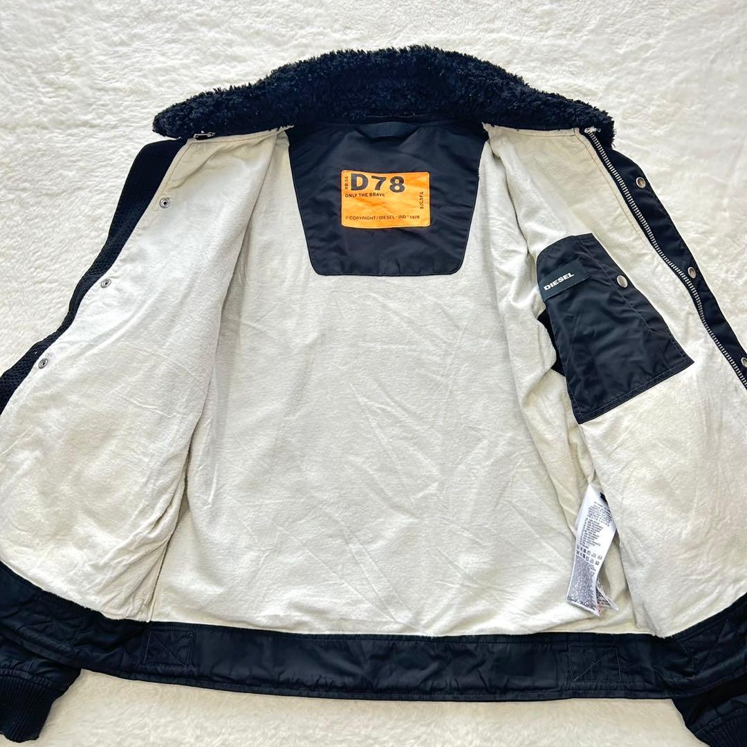 【美品】DIESEL MA-1 フライトジャケット ボア ブラック L