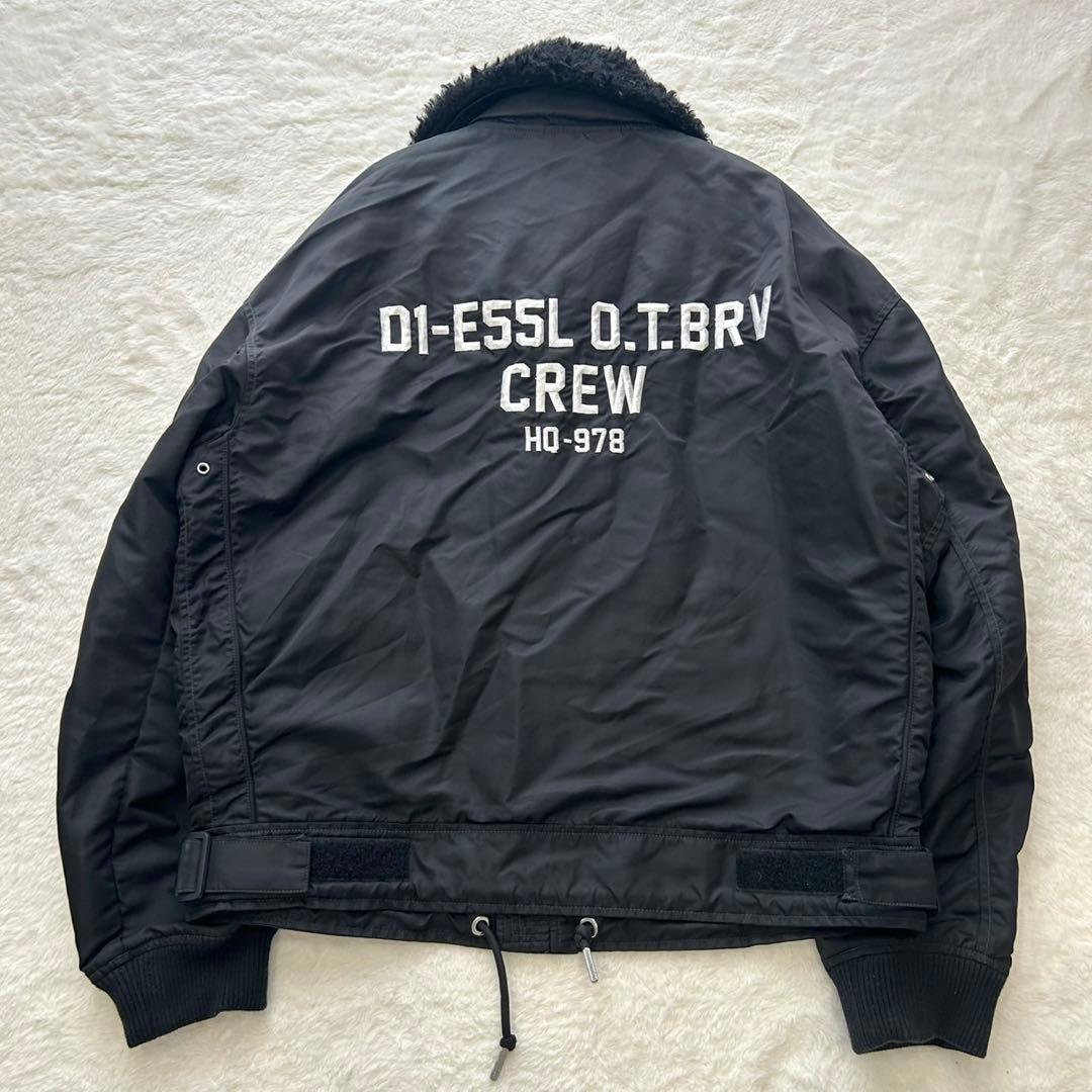 【美品】DIESEL MA-1 フライトジャケット ボア ブラック L