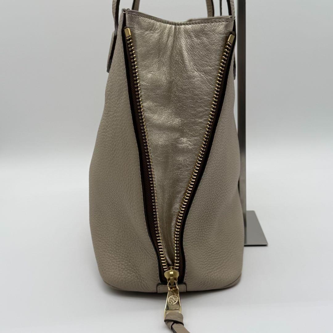 【美品】Tory Burch ハンドバッグ トートバッグ レザー ベージュ