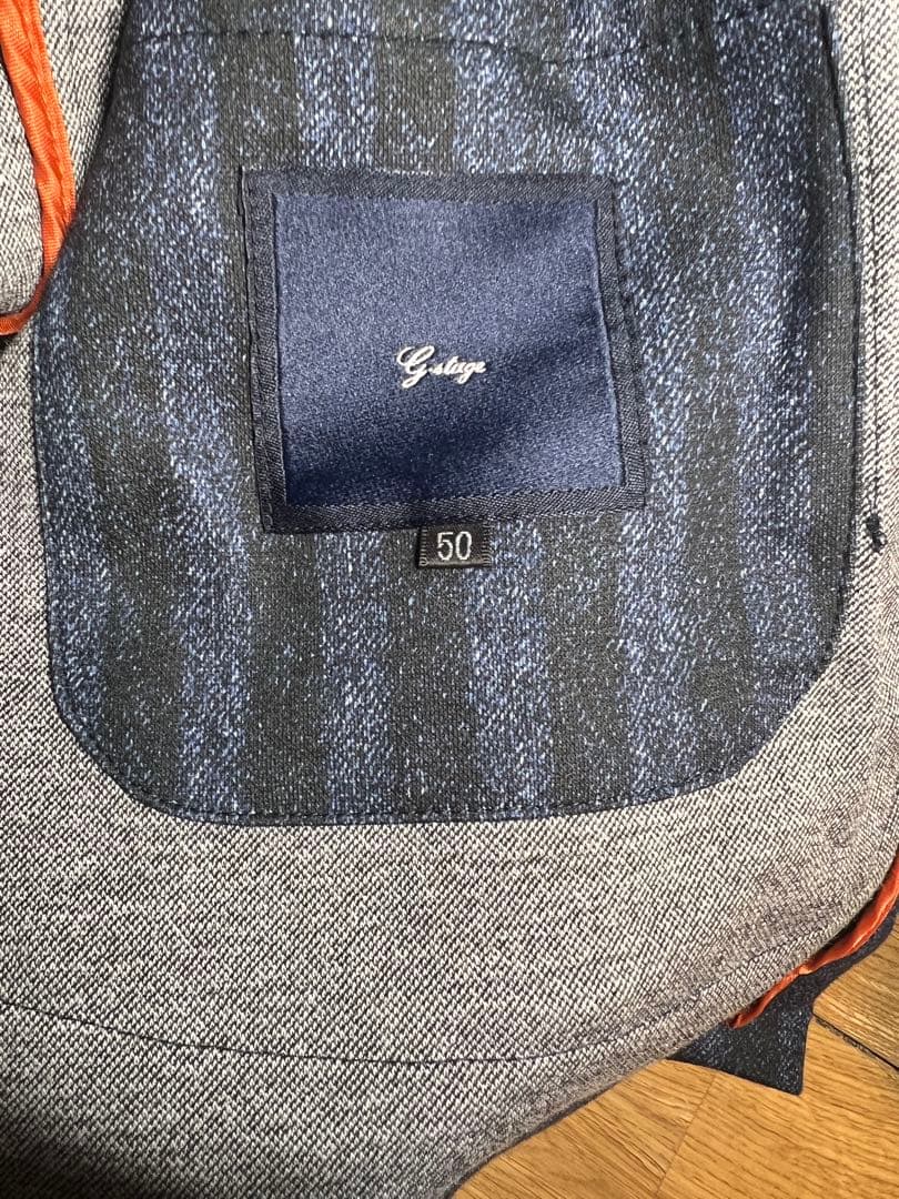 極美品G-stageデニム調LEON掲載セットアップ スーツストライプ 50XL