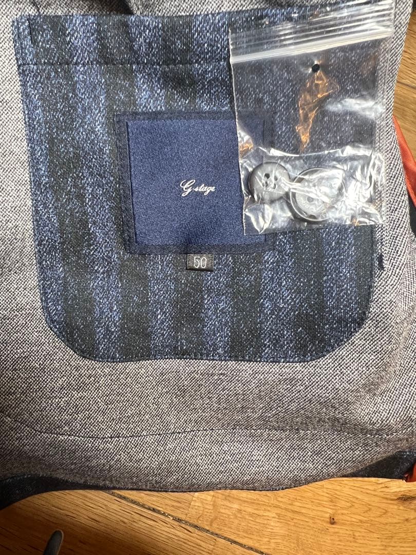 極美品G-stageデニム調LEON掲載セットアップ スーツストライプ 50XL