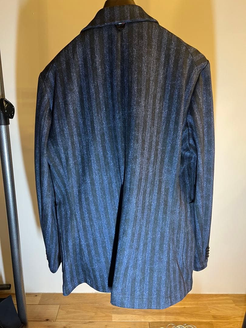 極美品G-stageデニム調LEON掲載セットアップ スーツストライプ 50XL