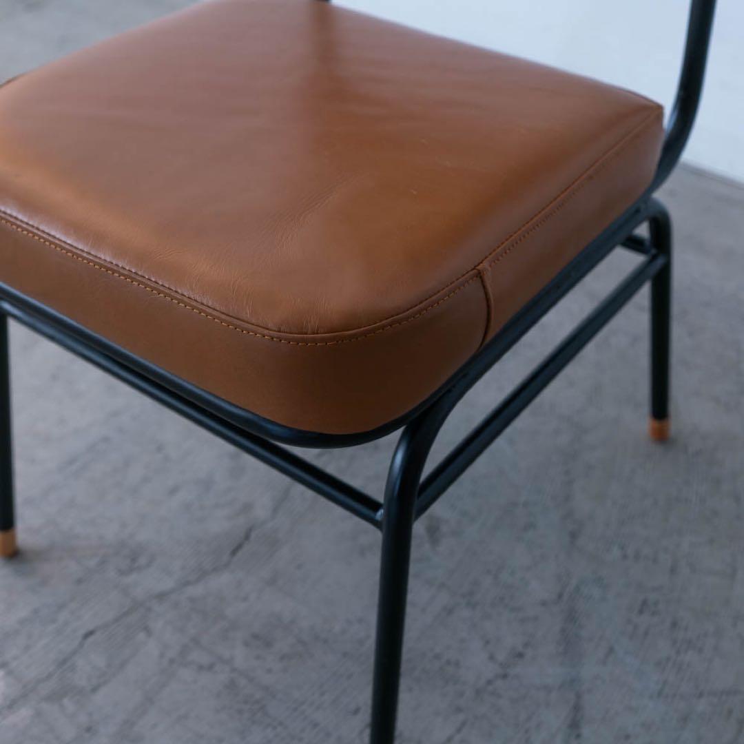 ダイニングチェア 本革　アイアン