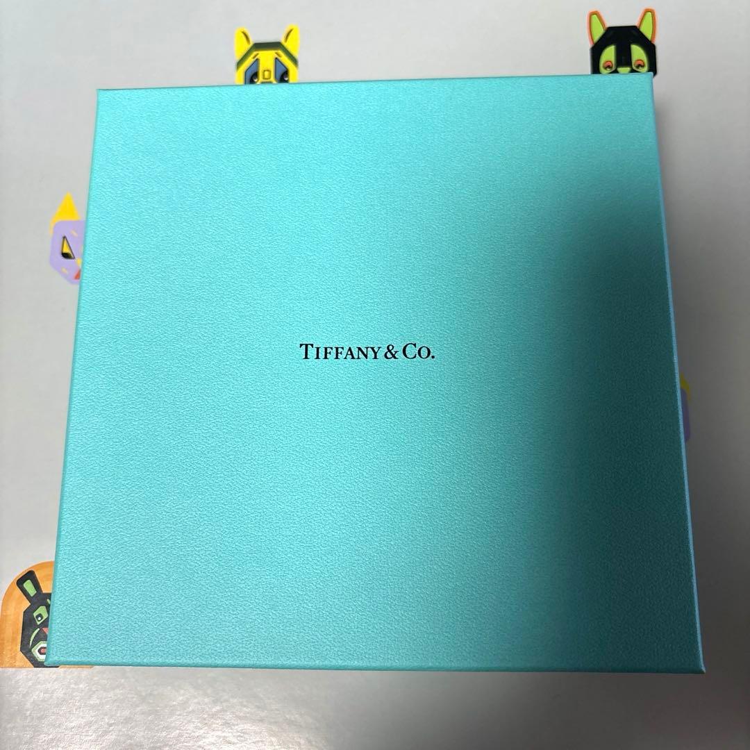 ティファニー　ブルーボウ　スクエアデザートプレート皿　リボン　ペア　箱付き