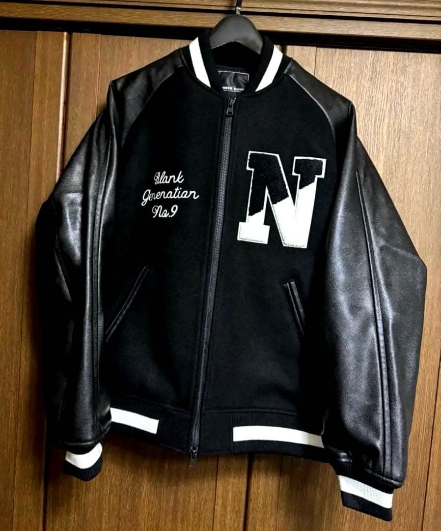 NUMBER (N)INE ナンバーナイン　スタジャン　人気　ブラック/ホワイト