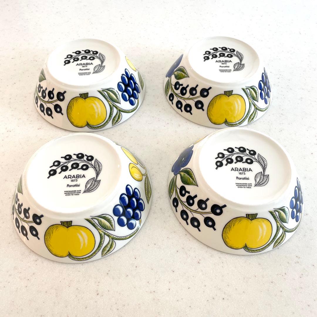 【4個セット】 ARABIA パラティッシ ボウル　17cm カラー