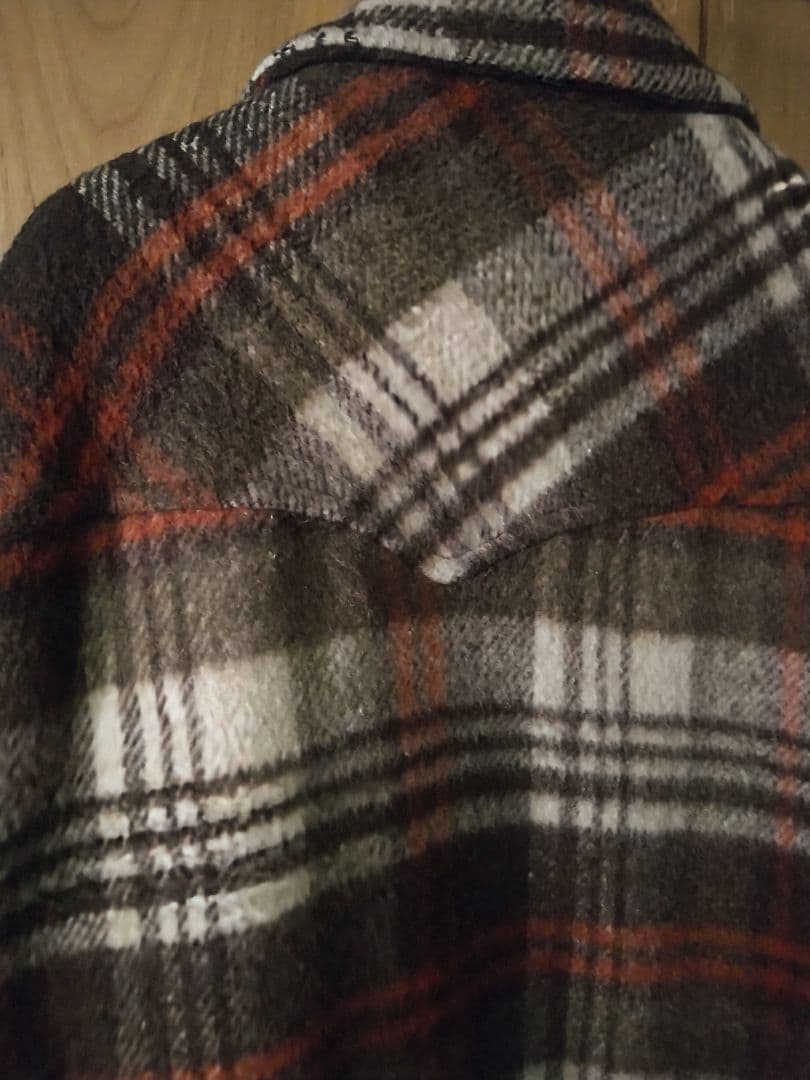 ​【USA製44】60s CAMPUS ウールチェック ランチコート XL