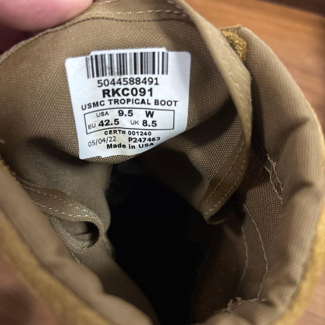 美品　米軍実物　ROCKY USMC TROPICAL BOOT US9.5W①