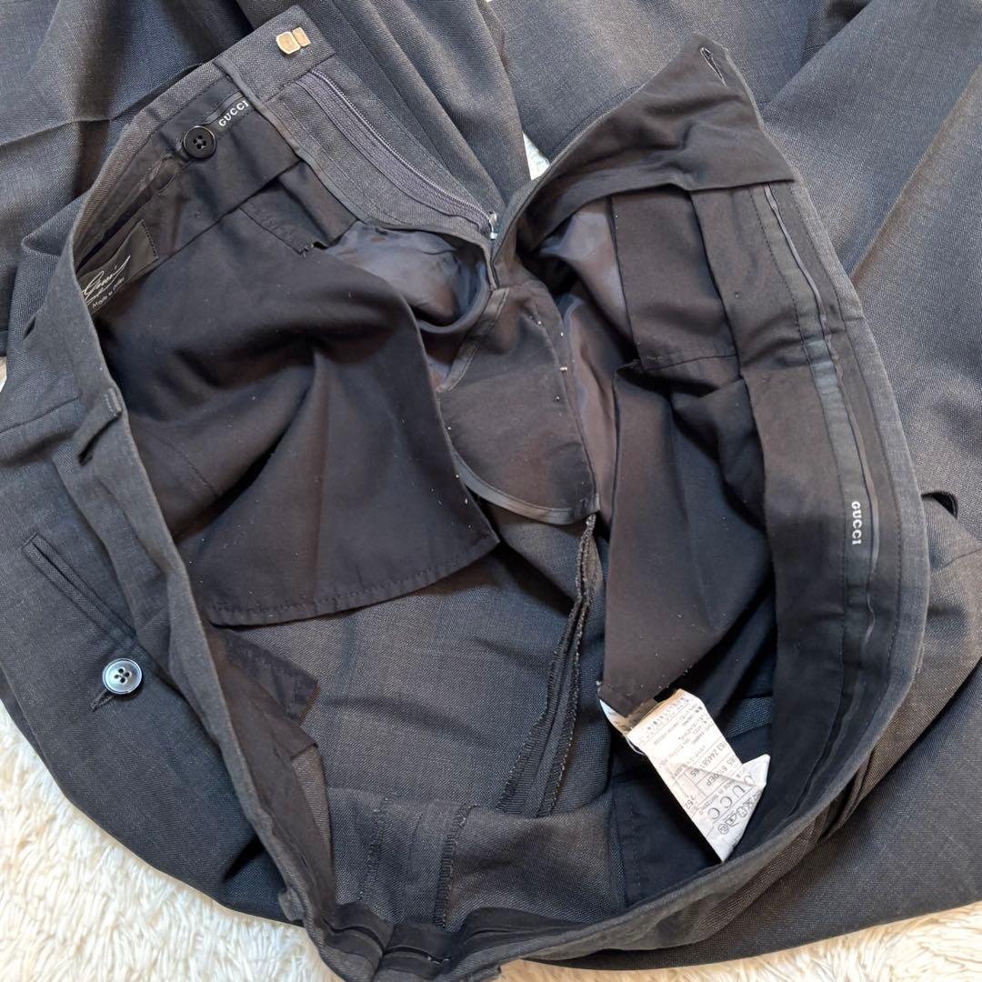 GUCCI グッチ スラックス グレー ウール 大きいサイズ スイス 希少