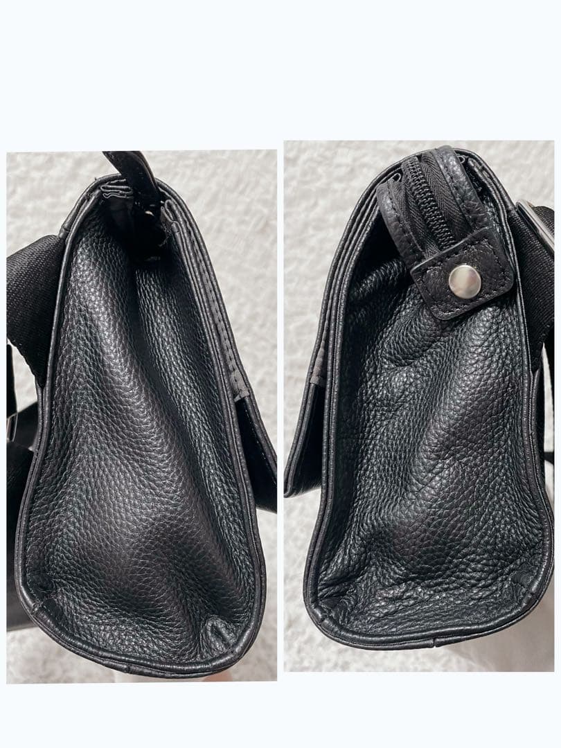 極美品✨ear PAPILLONNER 本革 ワイドテープショルダーバッグ✨希少