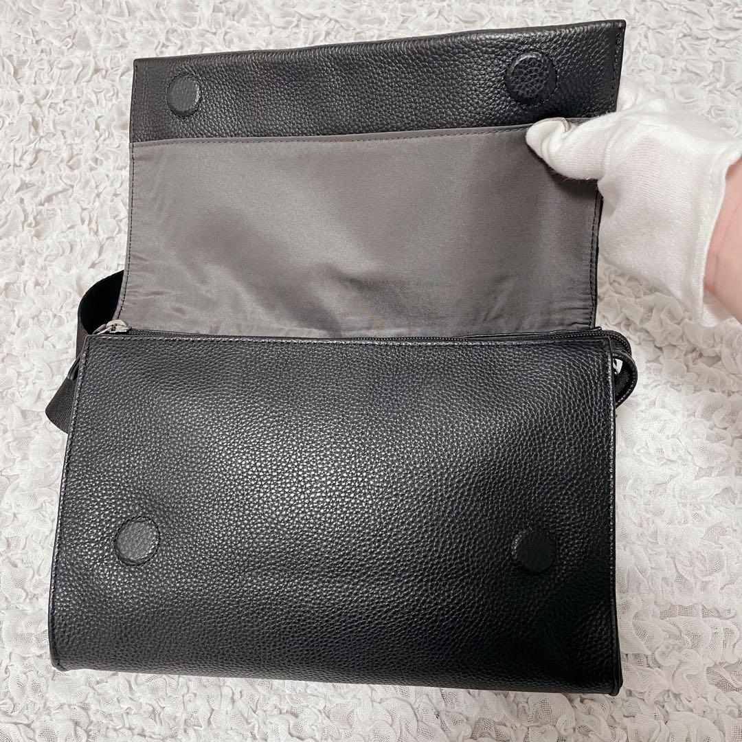 極美品✨ear PAPILLONNER 本革 ワイドテープショルダーバッグ✨希少