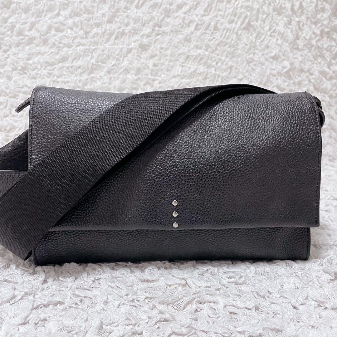 極美品✨ear PAPILLONNER 本革 ワイドテープショルダーバッグ✨希少