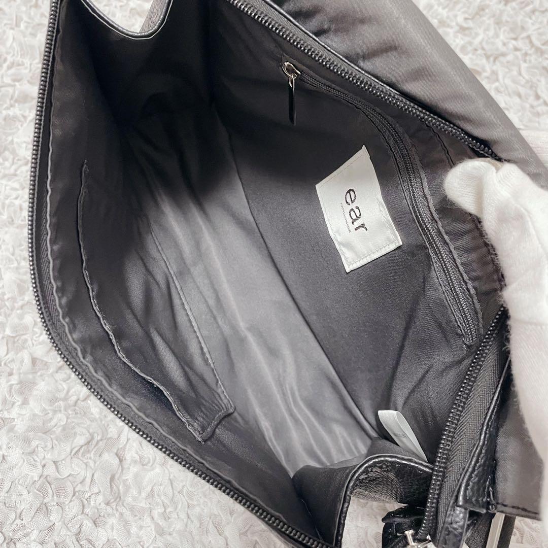 極美品✨ear PAPILLONNER 本革 ワイドテープショルダーバッグ✨希少