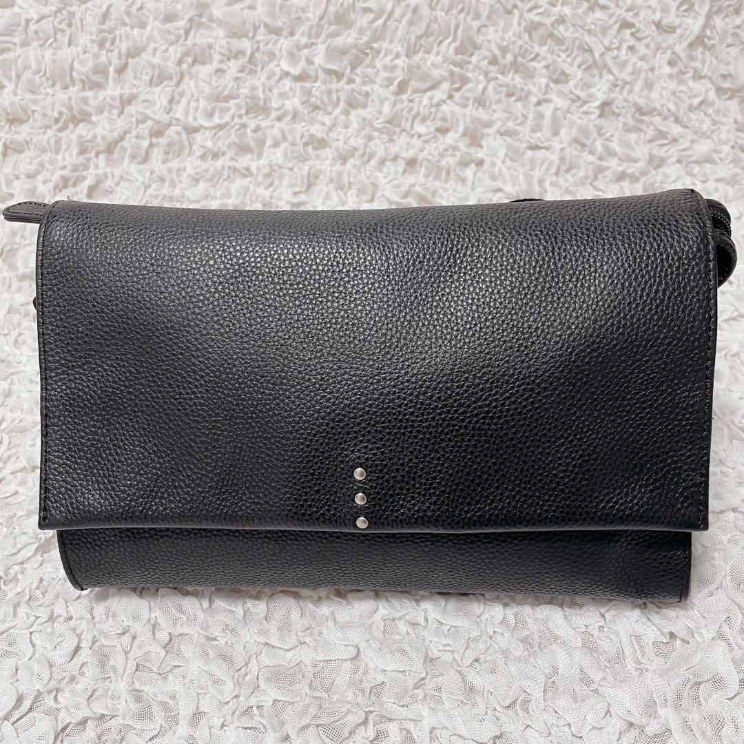 極美品✨ear PAPILLONNER 本革 ワイドテープショルダーバッグ✨希少