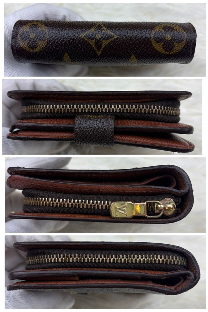 ルイ ヴィトン モノグラム コンパクトジップ ラウンドジップ ブラウン