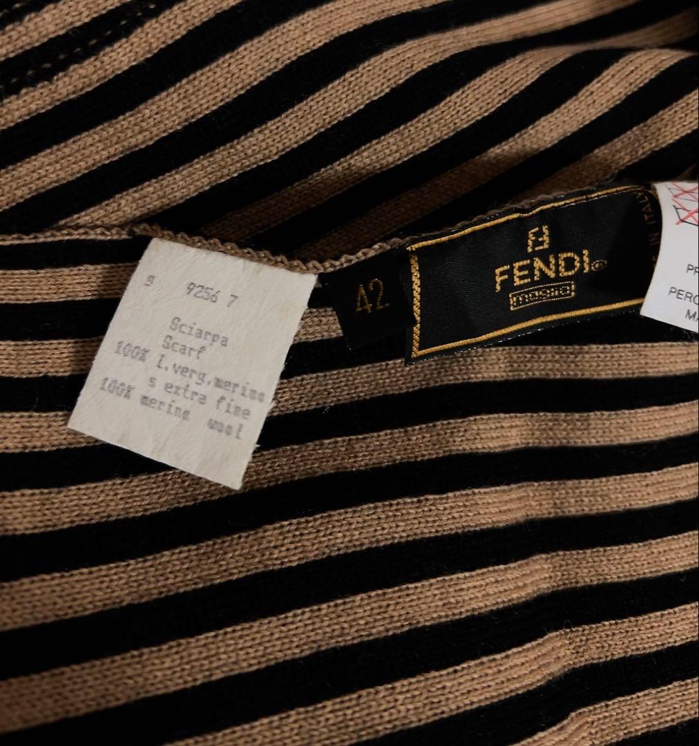 フェンディ　FENDI マフラー　ブラウン　FFロゴ ウール　男女兼用　42