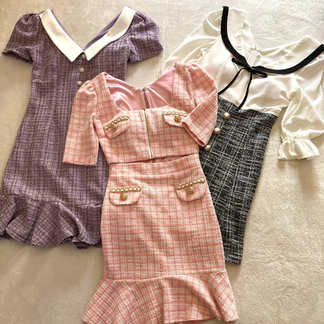 Tika ツイードドレス4点セット