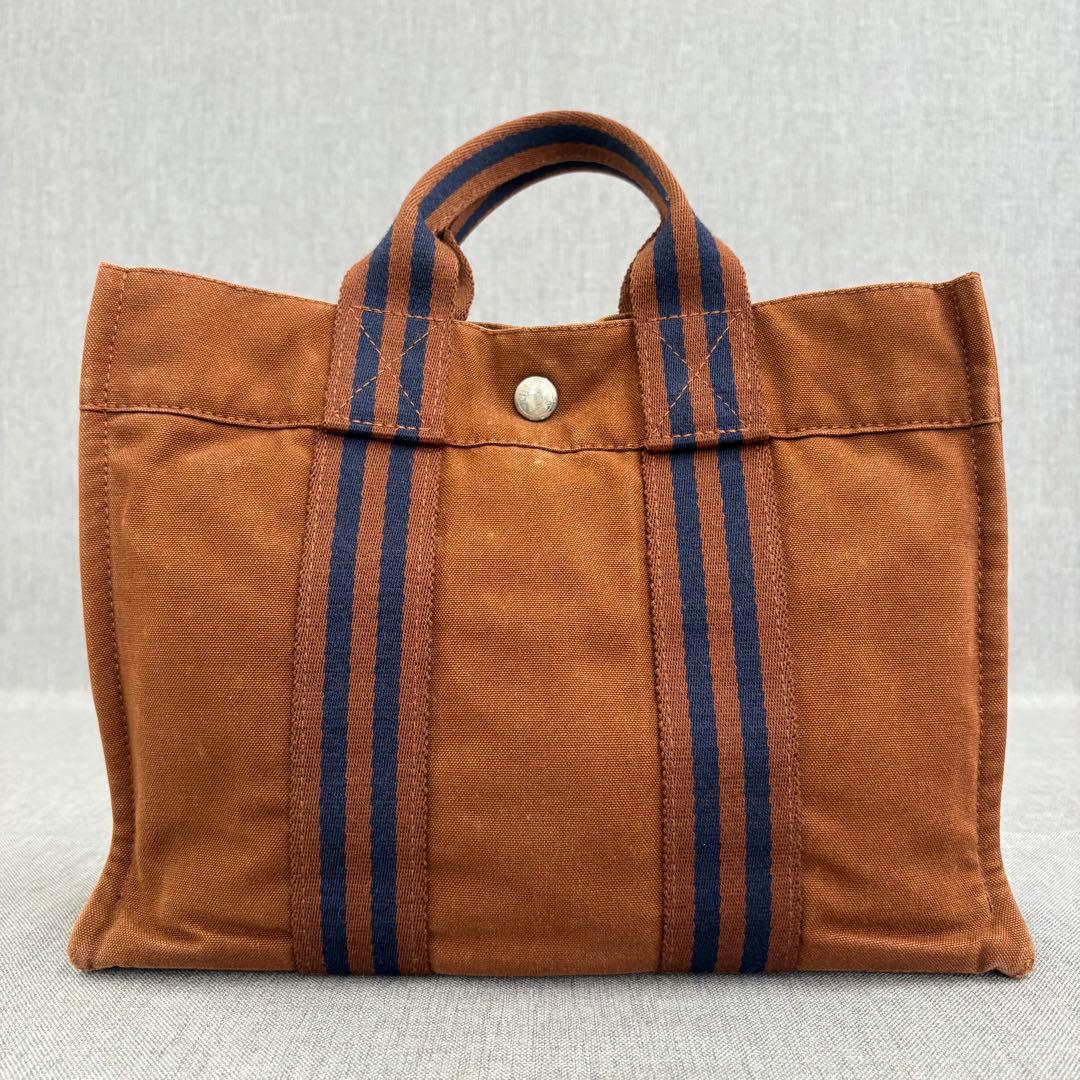 HERMES エルメス トートバッグ フールトゥ PM ブラウン ネイビー
