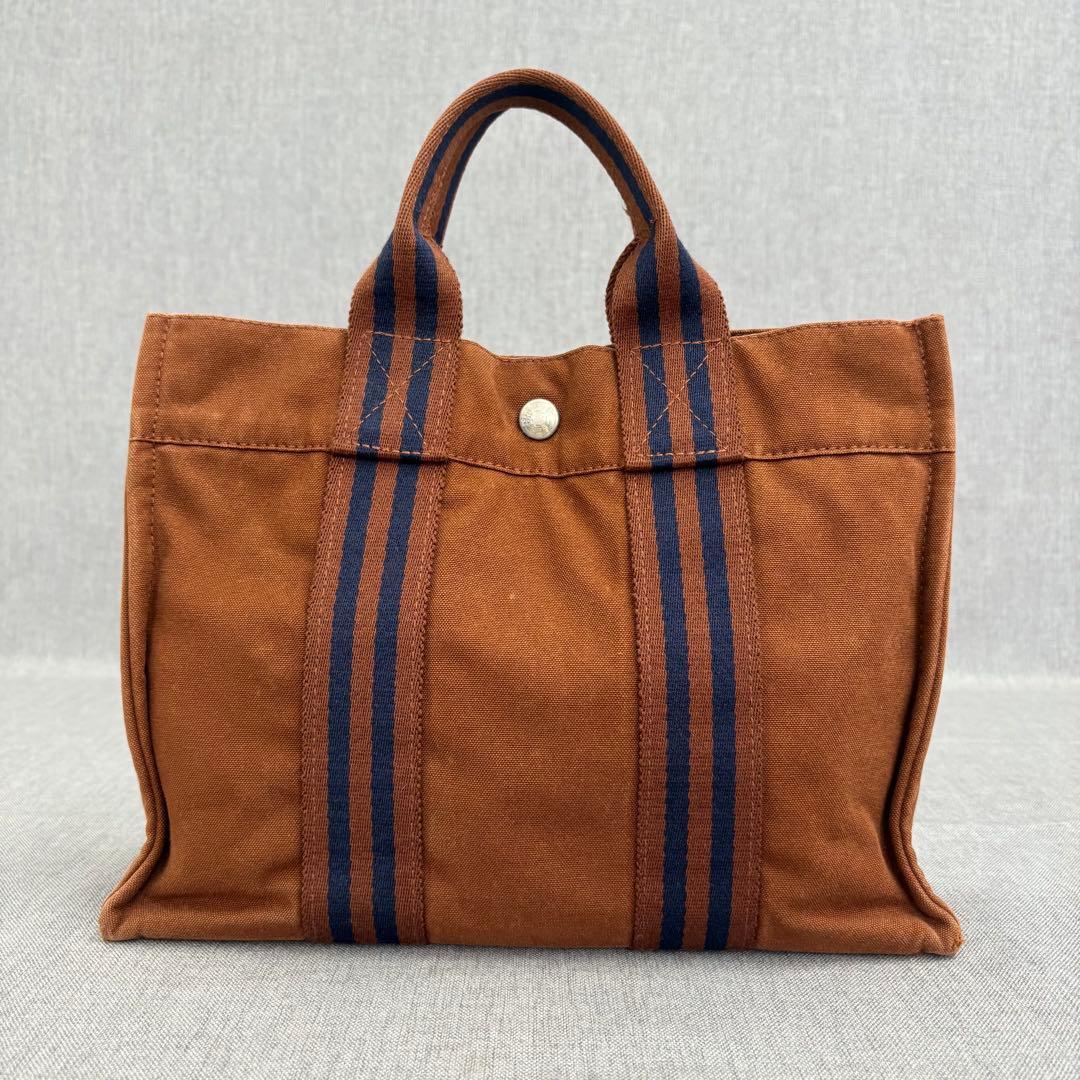 HERMES エルメス トートバッグ フールトゥ PM ブラウン ネイビー