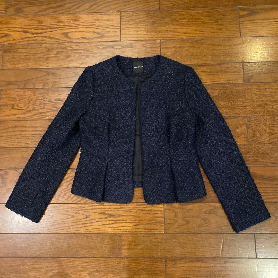 【セール中 未使用 試着のみ】YOKO CHAN ネイビーツイードセットアップ