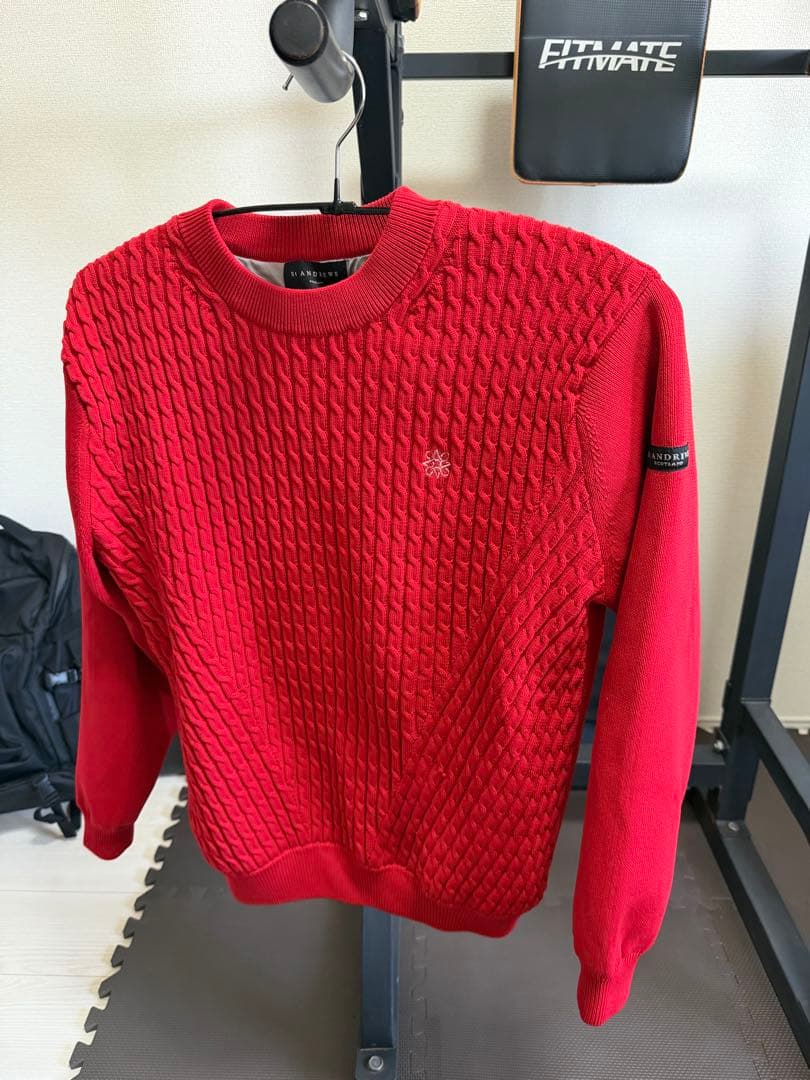 ST ANDREWS セントアンドリュース ケーブルニット セーター 赤 未使用