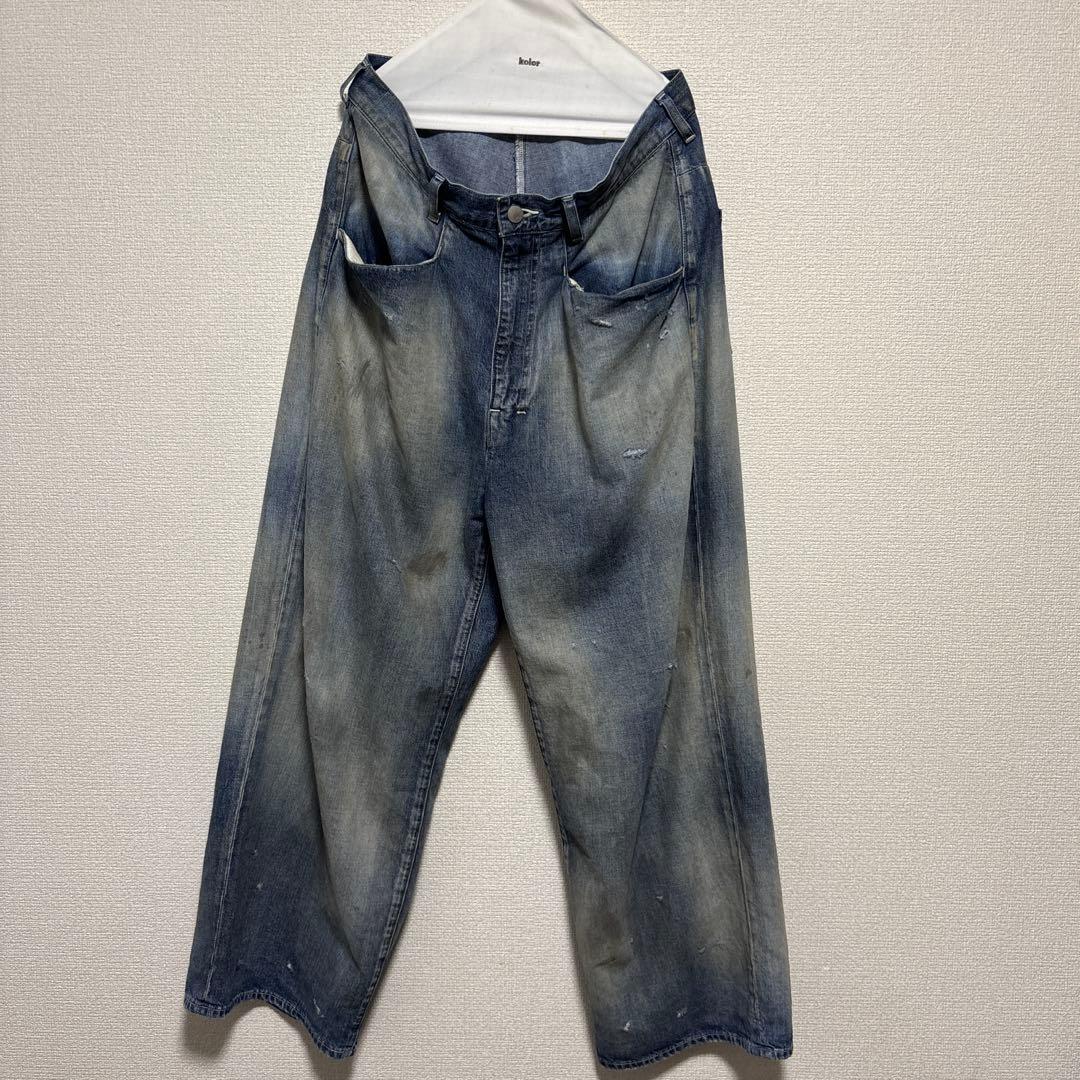 パンツ ANCELLM DENIM WIDE SLACKS 1
