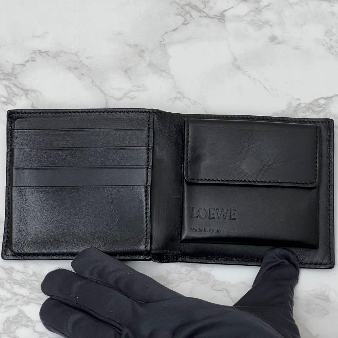 ロエベ バイフォールド ウォレット 折り財布 現行品 グレー LOEWE