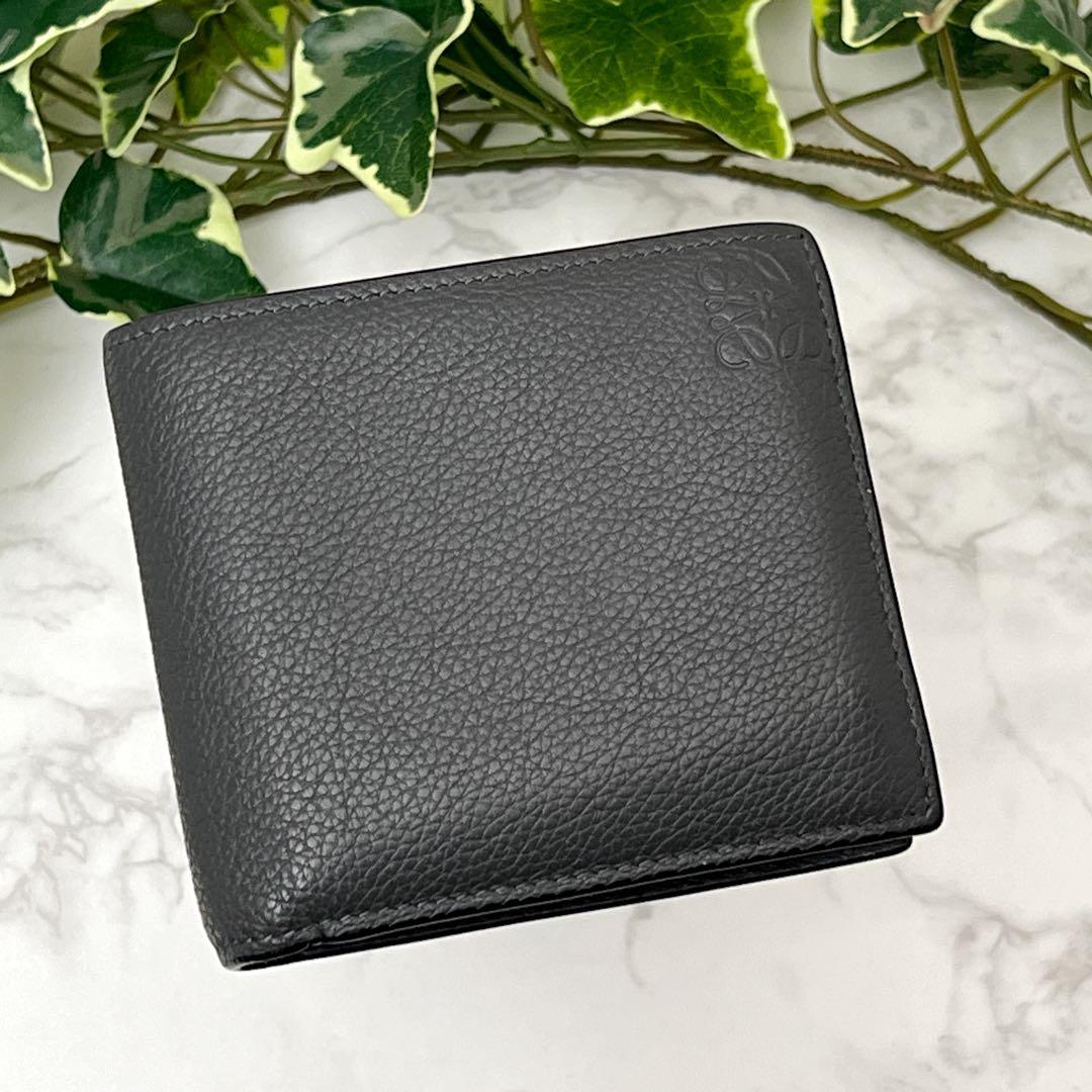 ロエベ バイフォールド ウォレット 折り財布 現行品 グレー LOEWE