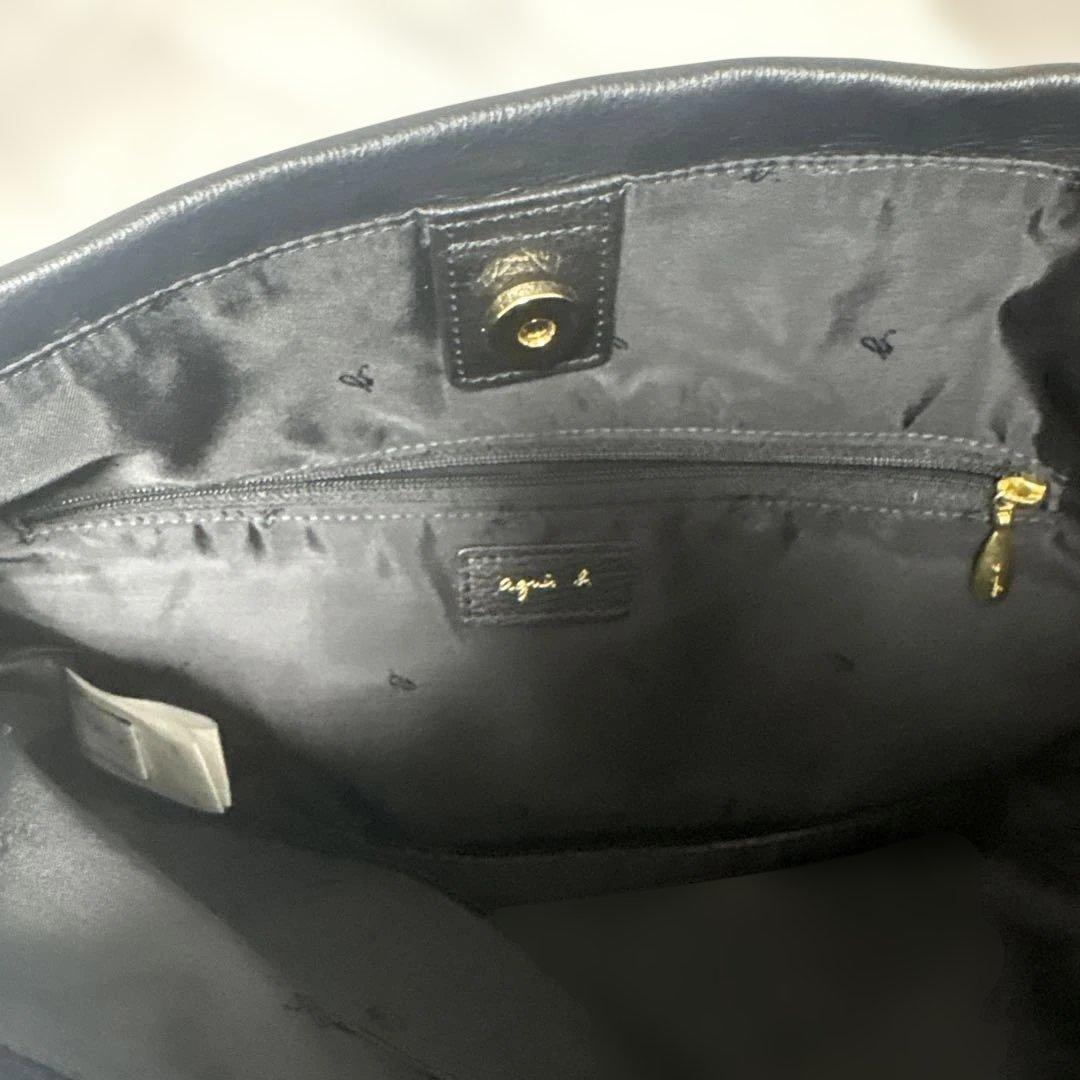 新品未使用【agnes b.】牛皮チェーンショルダー付きトートバッグ