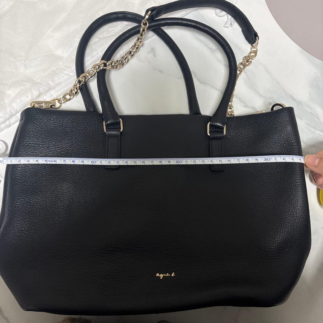 新品未使用【agnes b.】牛皮チェーンショルダー付きトートバッグ