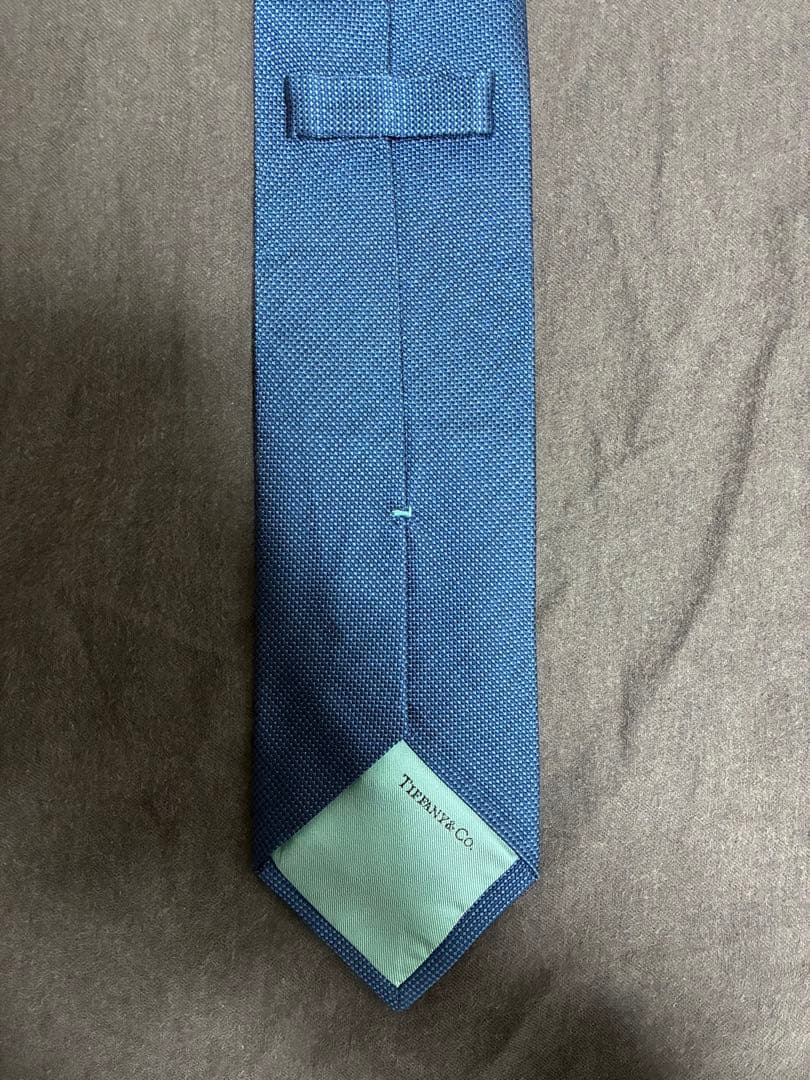 クマやちさん専用　Tiffany & Co. ネクタイ ブルー　ソリッドタイ