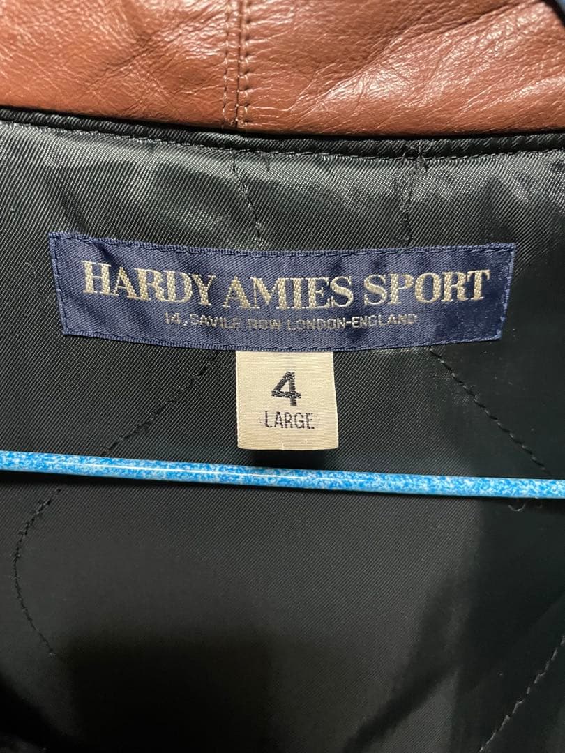 Hardy Amies SPORT 刺繍ジャケット 犬ロゴ レザー切替 古着