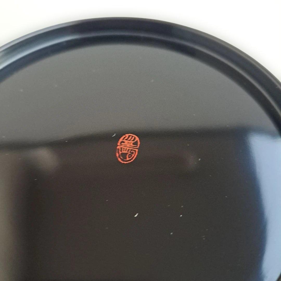 【京都平安　象彦　楪子×5客】天然木製　黒色　長期保管品