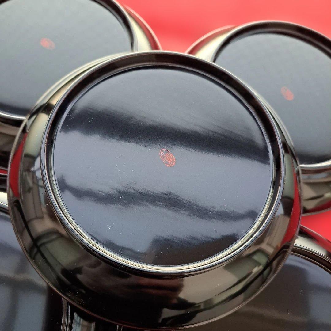 【京都平安　象彦　楪子×5客】天然木製　黒色　長期保管品