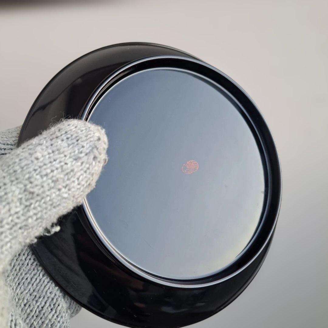 【京都平安　象彦　楪子×5客】天然木製　黒色　長期保管品