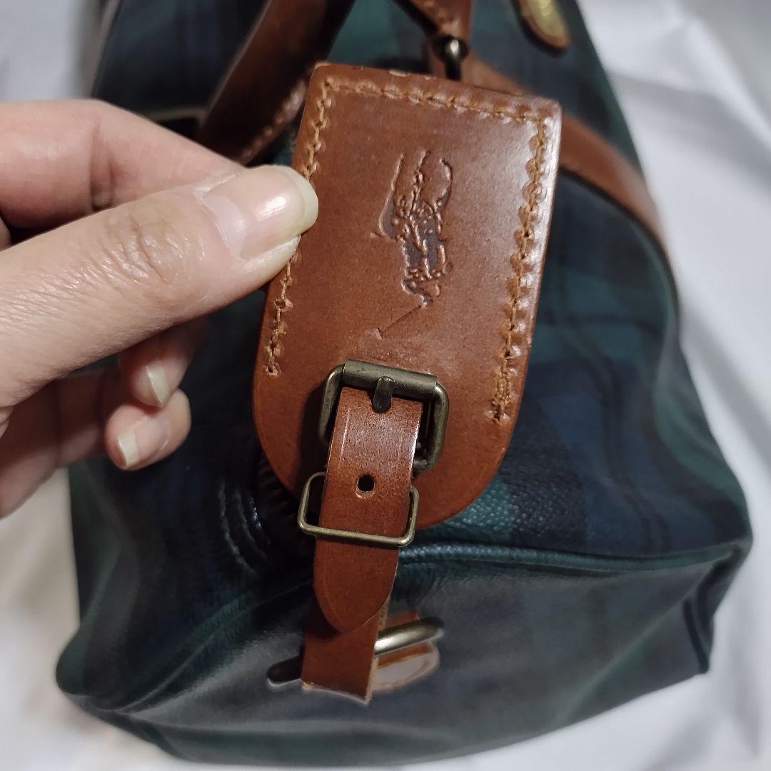 ポロラルフローレン　チェック柄ボストンバッグ　レトロ　RALPH LAUREN