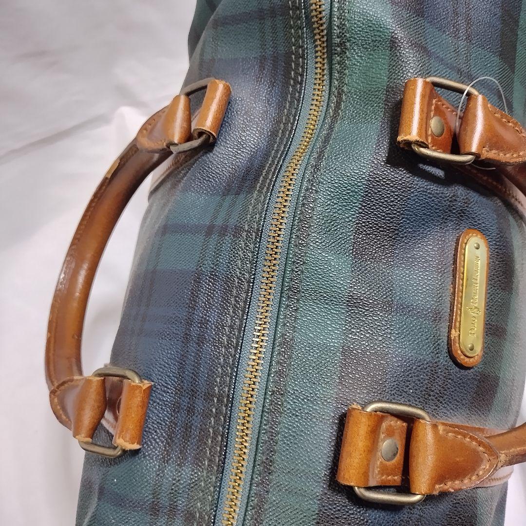 ポロラルフローレン　チェック柄ボストンバッグ　レトロ　RALPH LAUREN