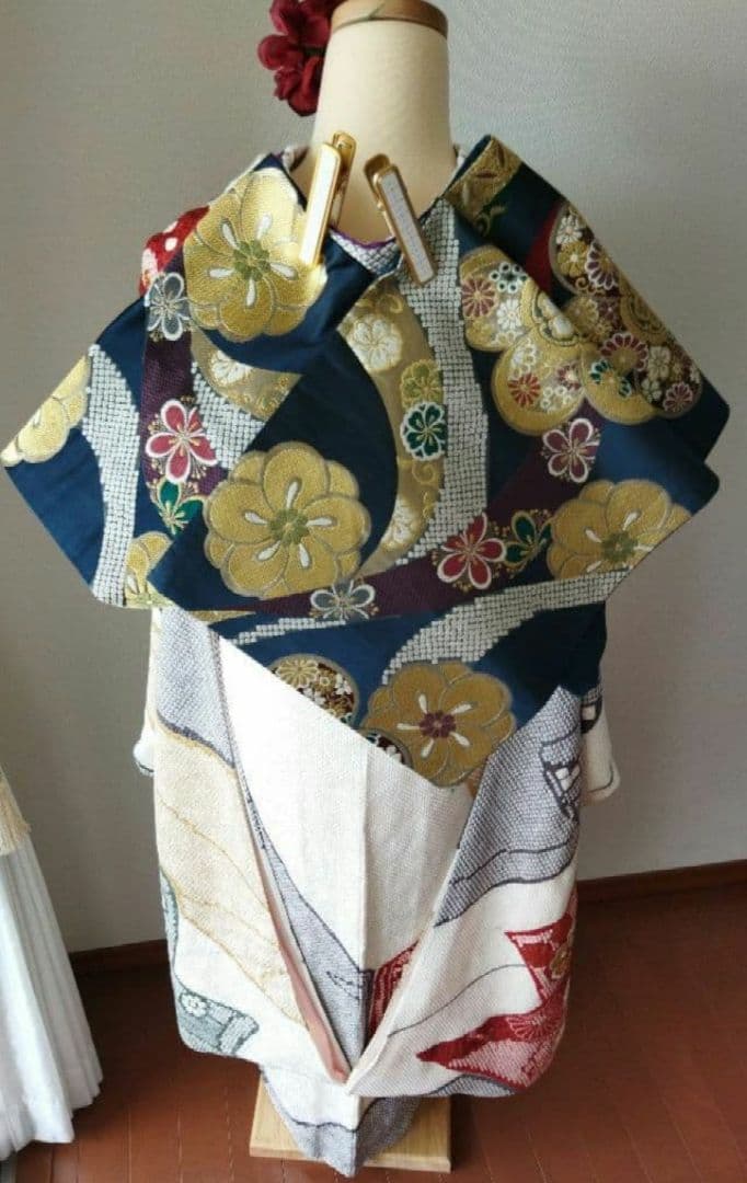 ステラ様　406.総絞りに刺繍　振袖7点セット 正絹　フルセット　成人式