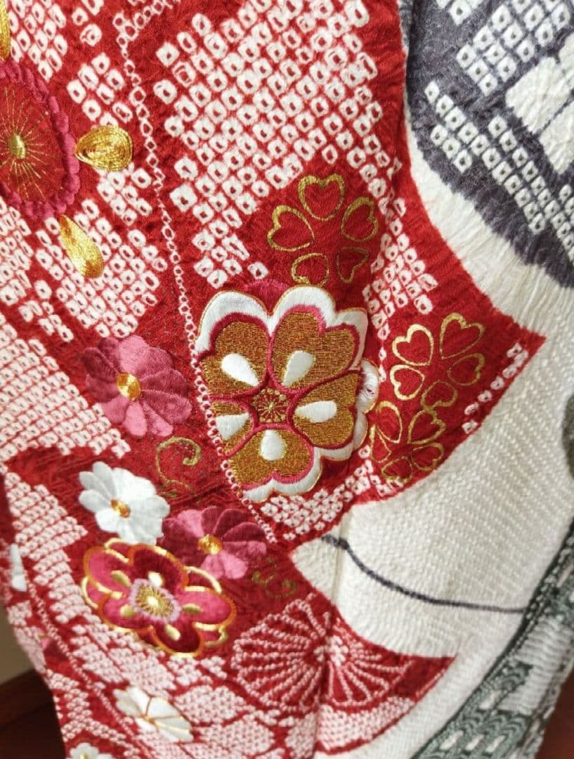 ステラ様　406.総絞りに刺繍　振袖7点セット 正絹　フルセット　成人式