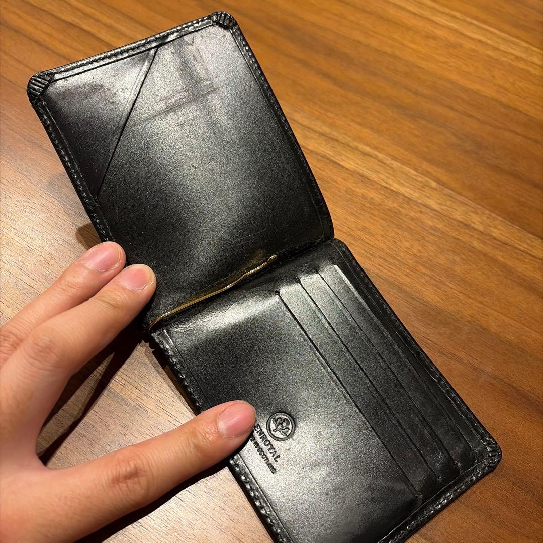 GLEN グレンロイヤル マネークリップ レザー 二つ折り ブラック