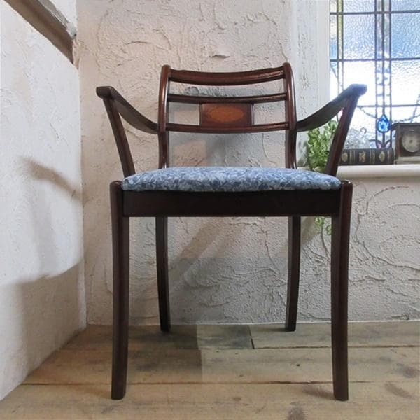 イギリス アンティーク 家具 アームチェア ダイニングチェア 椅子 4554d