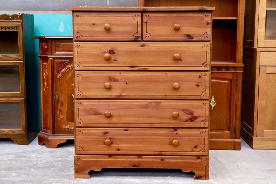 GMHK719○東京インテリア パイン 5段チェスト チェスト 整理箪笥 洋服箪